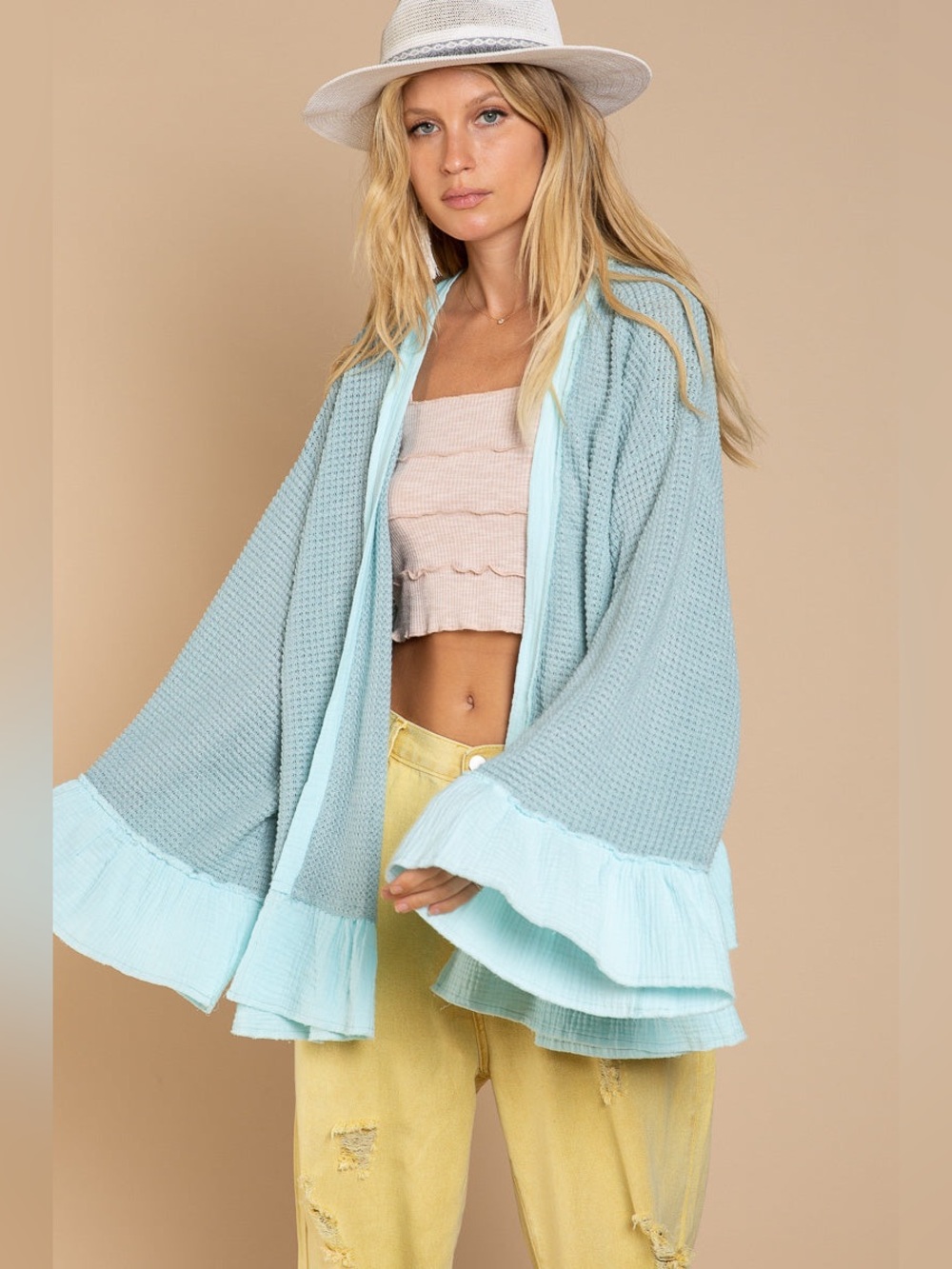 POL Double Gauze Full Wide Sleeve Relaxed Cardigan Size 3XL